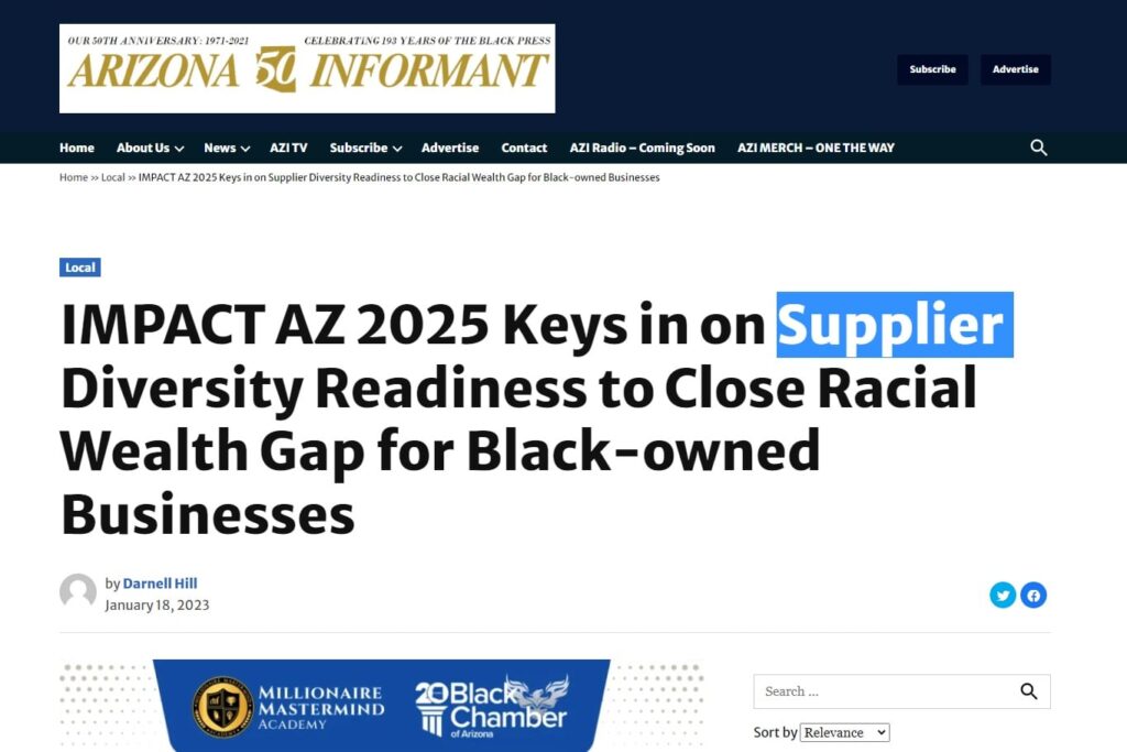 IMPACT AZ 2025 Keys in on Supplier Diversity Readiness to Close Racial Wealth Gap for Black-owned Businesses